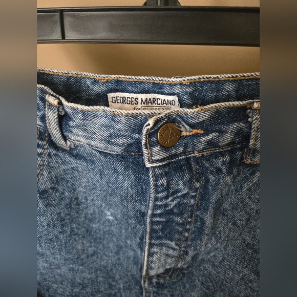 VINTAGE Guess by Marciano Vintage Distressed Denim High Rise Mini Skirt - Picture 4 of 5